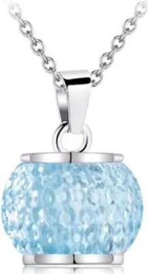 Produktbild von Luxe Asche-Halskette mit 55 cm Kette - Gedenkschmuck für Asche, Haare oder Parfum - Inkl. Asfüllhilfe und Aufbewahrungstasche - Intense Blue
