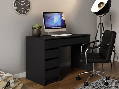 Produktbild von MIRJAN24 Schreibtisch / Schminktisch Ada, Elegante Kosmetiktisch, Frisiertisch, Modern Schlafzimmer (Schwarz)