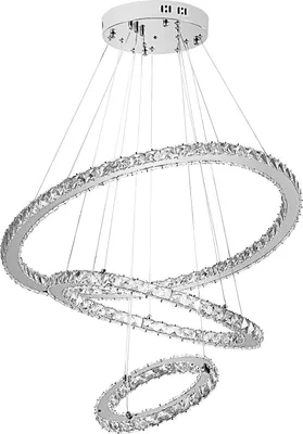 Image de 72W Luxe moderne cristal pendentif lustre suspension guidée plafonnier avec deux anneau (72W blanc froid) CEEDIR