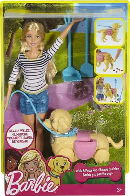 Image de Barbie Promenade de chien Poupée Barbie & toutou