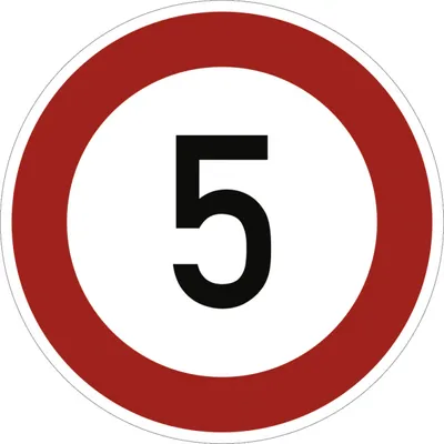 Produktbild von Verkehrsschild VZ274-5, Zulässige Höchstgeschwindigkeit 5 km/h, Alu, RA1, Ø 4...