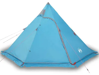 Image de vidaXL Tipi tente de camping 5 personnes bleu imperméable