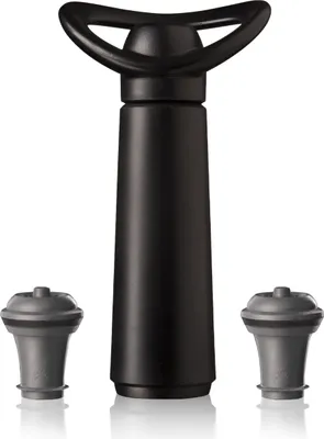 Image de Pompe à vin Vacu Vin - avec 2 bouchons à vin - Wine Saver Concerto - Noir