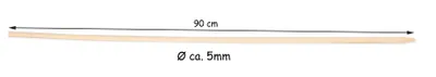 A wooden stick with measurement indicators above and below.