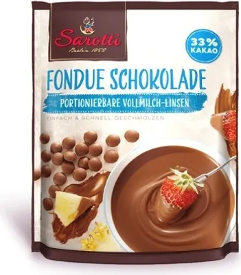 Produktbild von Sarotti Fondue Schokolade Vollmilch Linsen mit 33 prozent Kakao 200g