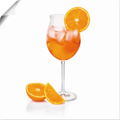 Produktbild von ARTland Poster Aperol Spritz mit einer Scheibe Orange Größe: 40x40 cm