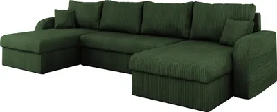 Produktbild von MIRJAN24 Ecksofa Kris U Cord, Stilvoll Eckcouch mit Bettkasten und Schlaffunktion, U-Form Schlafsofa (Farbe: Poso 15)