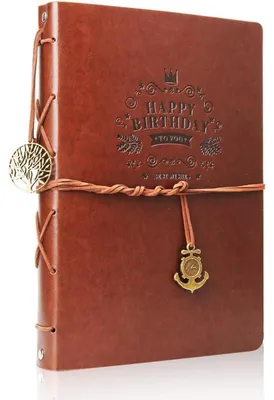 Obrázok produktu pre Fotoalbum, scrapbook, vintage, koža, 60 čiernych strán, veľkosť 27,5 x 20,5 cm, darček k narodeninám