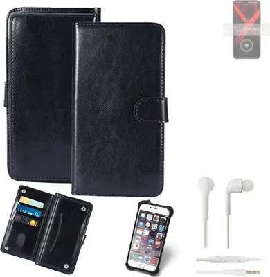 Produktbild von K-S-Trade 360° Hülle kompatibel mit UMIDIGI X inkl. Headphones schwarz Kunstleder Case BookCase WalletCase Kunstlederederhülle Handyhülle,
