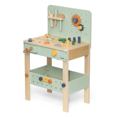 Produktbild von Pädagogische Holz-Werkbank für Kleinkinder, mit Tiergesichtern im Labyrinth