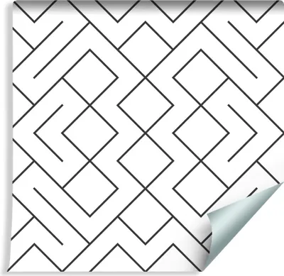 Zdjęcie produktu dla Tapeta dekoracja Ścienna do Salonu z modnym efektem 3D Czarno - Biały Wzór Geometryczny