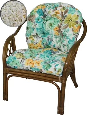 Immagine prodotto di AMPO Cuscino imbottito per sedia in rattan, sedia Bahamas, cuscino per sedia da giardino, sedia in vimini