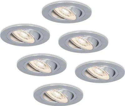 Image de HOFTRONIC - Spot LED encastrable plat 6W 570lm 4000K Inox IP20 dimmable inclinable