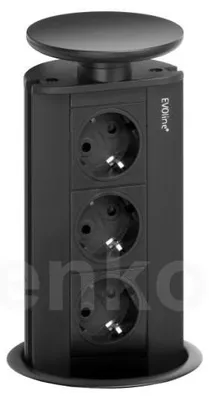 Produktbild von Schulte EVOline Port 02.166 versenkbare Steckdose 3fach Schwarz