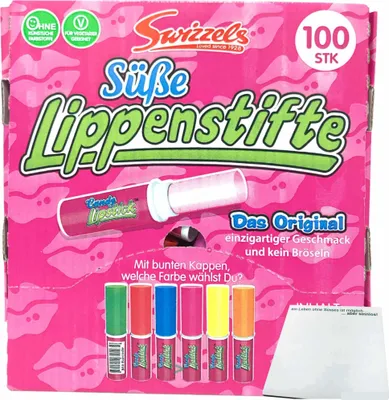 Produktbild von DOK Candy Lippsticks Süße Lippenstifte Spenderbox (100x6g) + usy Block
