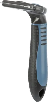 Produktbild von TRIXIE Carding-Striegel - dunkelgrau/blau - 7 × 15 cm