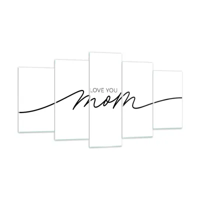 Produktbild von Bilder auf glas - 5 Teile - Ich liebe dich Mama - 160x85cm - Glasbilder - Wandbilder - Bilder - zum Aufhängen bereit - Wanddekoration aus Glas - Glas Bilder - Wandbild auf Glas - GEA160x85-4794