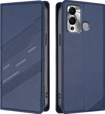 Produktbild von Hülle für Infinix Hot 12 Play, Kunstleder Brieftaschen Handyhülle mit Kartenfach und Standfunktion Blau