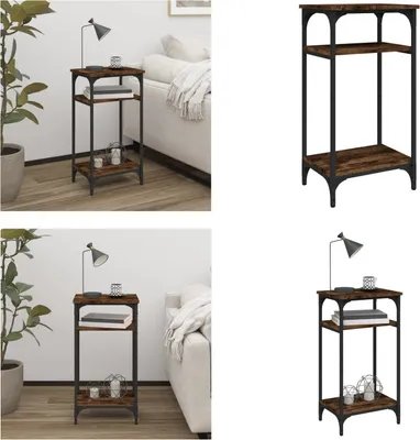 Image de vidaXL Table d'appoint chêne fumé 40x30x75 cm Bois composite - Table d'appoint - Tables d'appoint - Table basse - Table