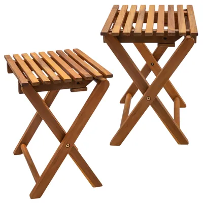 Immagine prodotto di Set di 2 sgabelli pieghevoli in legno di acacia