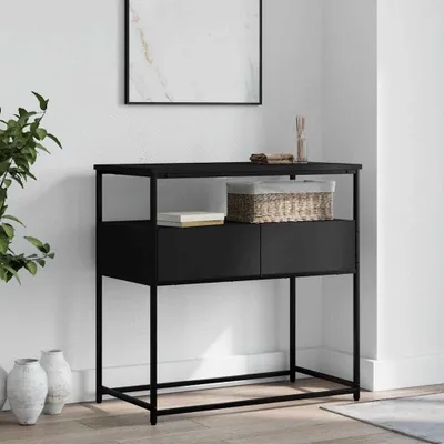 Produktbild von vidaXL Konzolový stůl černý 75x40x75 cm Dřevěný materiál