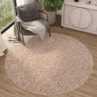 Obrázek produktu pro Koberec béžový jednobarevný melanžový omyvatelný Obývací pokoj Ložnice OEKO-TEX 120 x 120 cm