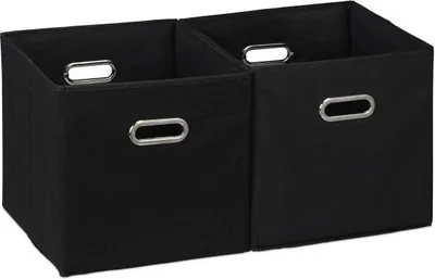 Image de Boîte de rangement noire en lot de 2
