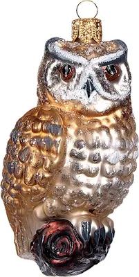 Produktbild von Christbaumschmuck Figuren Vögel, Auswahl:Uhu Eule 7.5cm