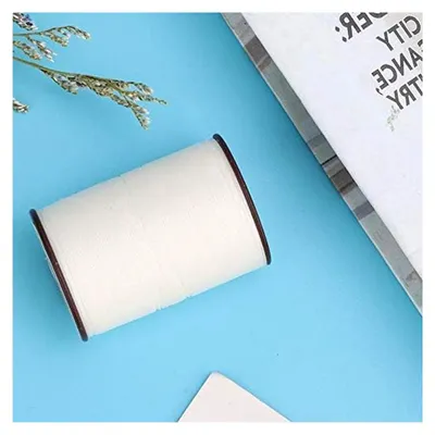 Produktbild von Gewachster Polyesterfaden, 0,45 mm, 160 m Rolle, Weiß, für Lederhandwerk