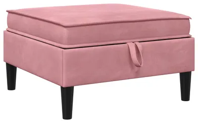 Image de vidaXL Pouf de canapé avec rangement, velours rose