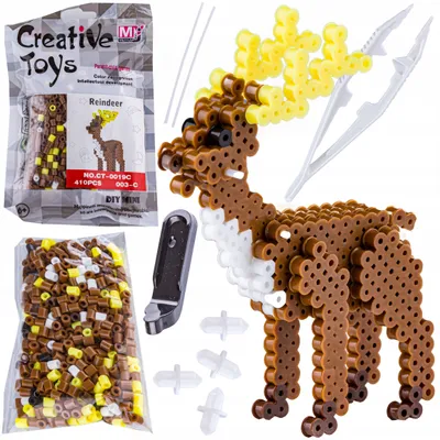 Image de Perles thermocollantes cerf 3D - Set créatif avec 410 perles, créations DIY pour les enfants à partir de 6 ans