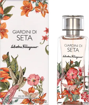 Produktbild von Salvatore Ferragamo Giardini di Seta, Frauen, 100 ml, Nicht nachfüllbare Flasche, Spray, ALCOHOL DENAT. (SD ALCOHOL 39C), PARFUM (FRAGRANCE), AQUA (WATER), LINALOOL, HYDROXYCITRONELLAL,..., 1 Stück(e)