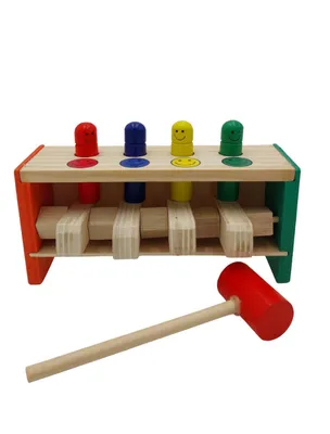 Image de Jouet en bois Jeu de marteau Jeu de frappe Jouet de motricité pour enfants Coordination