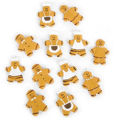 Produktbild von 12 kleine Lebkuchen Streuteile - braun weiß aus Kunststein