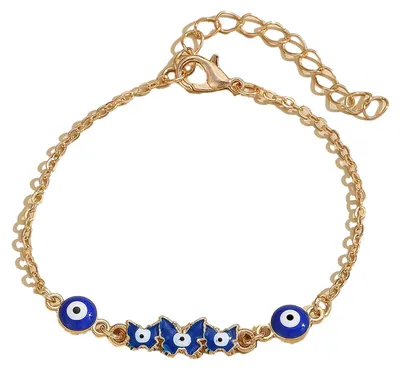 Produktbild von Armband mit bösem Blick, Hand der Fatima, Damenarmband, verstellbare Kette, blaues Armband mit Zirkonia, Schmuckgeschenk für Ihre Frau