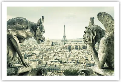 Produktbild von Poster - Poster ohne Rahmen - Wasserspeier Paris Notre-Dame - 91,5x61 cm - Wand Bild - Wanddeko - Wandbilder - Kunstposter - Wandposter - Bilder - Kunstdruck - Wanddekoration - P2XAA91x61-4544