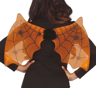 Immagine prodotto di Motivo animale ragnatela ali di pipistrello costume di Halloween accessori spettrali, colore: arancione