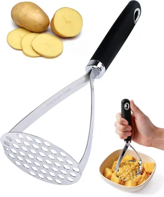 Immagine prodotto di Schiacciapatate in acciaio inossidabile, con manico ergonomico, 26 cm, per la cucina