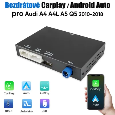 Image de Module d'intégration sans fil Hexinex pour smartphone pour Audi A4 A4L A5 Q5 (2010-2018) avec système MMI 3G, CarPlay inclus
