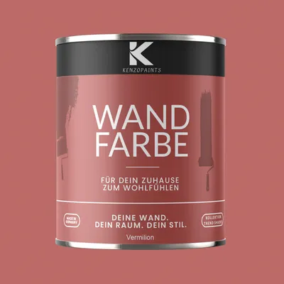 Produktbild von Kenzopaints 750ml Wandfarbe Designfarbe Innenfarbe - Vermilion