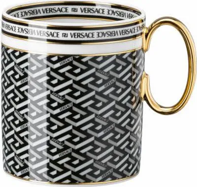 Zdjęcie produktu dla Kubek Rosenthal Versace La Greca Signature Black z uchwytem
