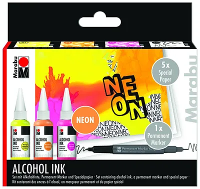 Produktbild von Marabu permanente Tinte Alcohol Ink Set "NEON"