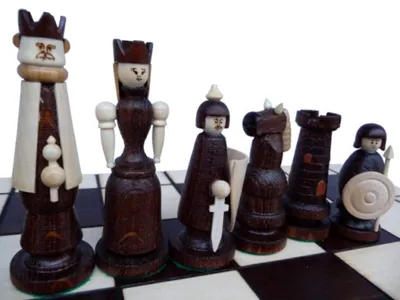 Produktbild von Teilen Schach Schachspiel Schachbrett 55 x 55 Magnat Geschnitzt Holz braun SET