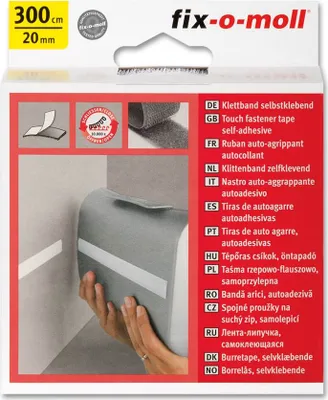 Produktbild von Klettband fix-o-moll selbstklebend 300cm x 20mm weiß