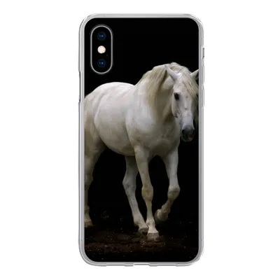 Produktbild von MuchoWow® Handyhülle Schutzhülle Hülle für iPhone X Pferde - Nutztiere - Schwarz Silikon Softcase Handy Hülle - Handyhülle