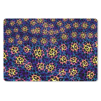 Produktbild von MuchoWow® Mauspad Mousepad Design - Leopardenmuster - Gelb - Blau 27x18 cm - Mousepads - Maus Mat - Pad - Mausunterlage - Büroartikel - Desk Matten