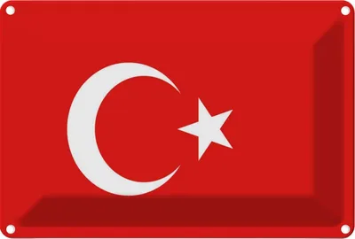 Produktbild von vianmo Blechschild 12x18 cm Türkei Turkey Flagge Fahne Wappen