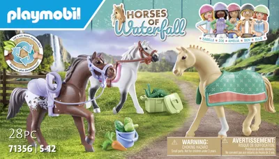 Immagine prodotto di PLAYMOBIL Horses of Waterfall - 3 cavalli: Morgan, Quarter Horse e Shagya Arabo, fattoria, 5 anni, multicolore, plastica