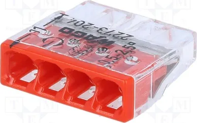 Image de 5 x Bornes de connexion rapide, section de câble de 0,5 à 2,5 mm², référence 2273-204. Connecteurs rapides, référence 2273