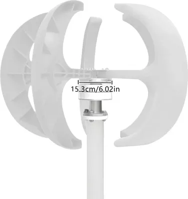 Obrázok produktu pre Generátor veternej energie, výkon 600 W, konštrukcia s 5 lopatkami, vertikálna os, tvar lucerny, BIELA